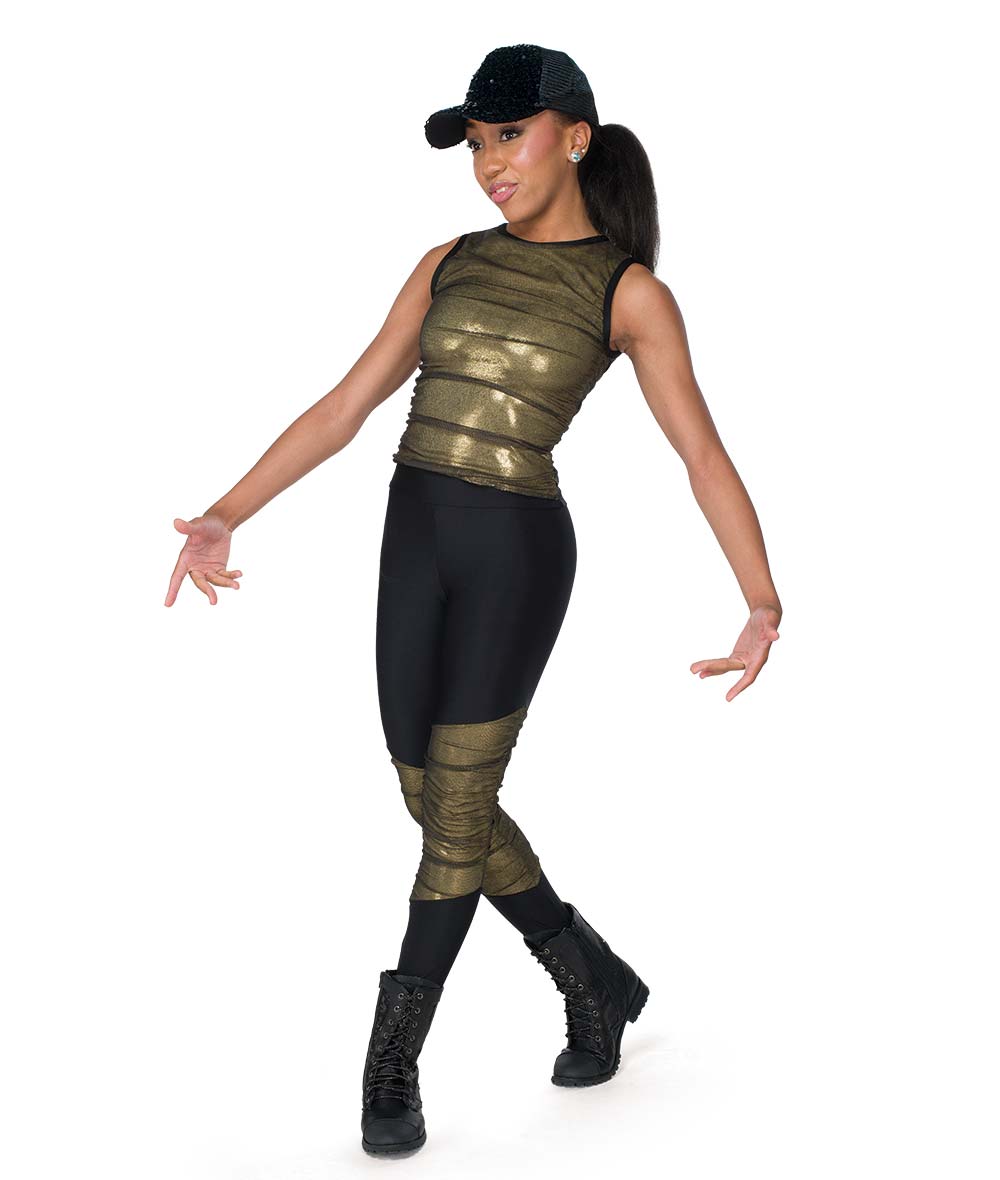 26402 Bow Chika Wow It – Foil Mesh Dance Top & High-Waisted Leggings Set