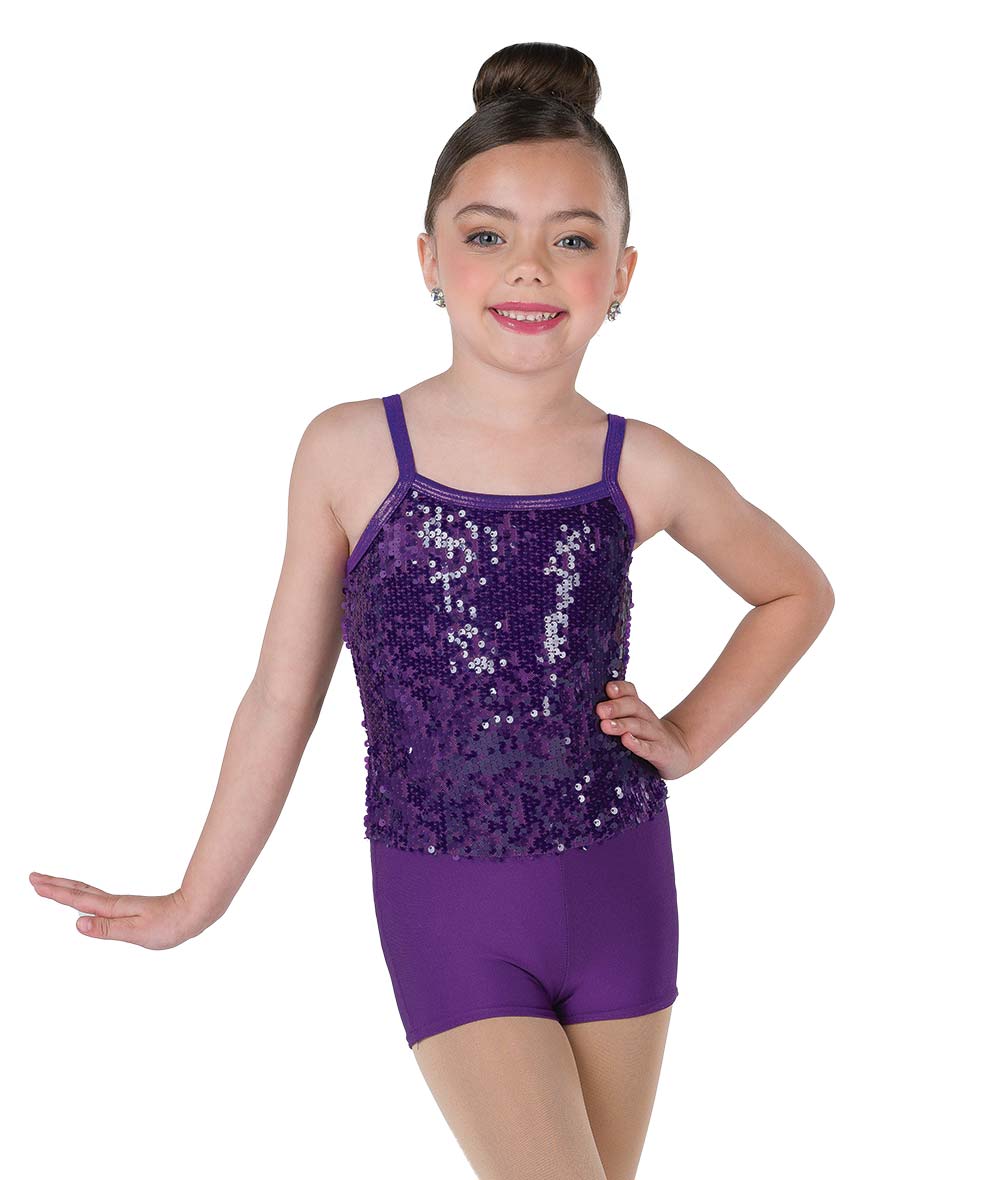 26170 Taking Over Shortall – Sparkly Sequin Dance Base Costume for Jazz, Tap & Combo Performances