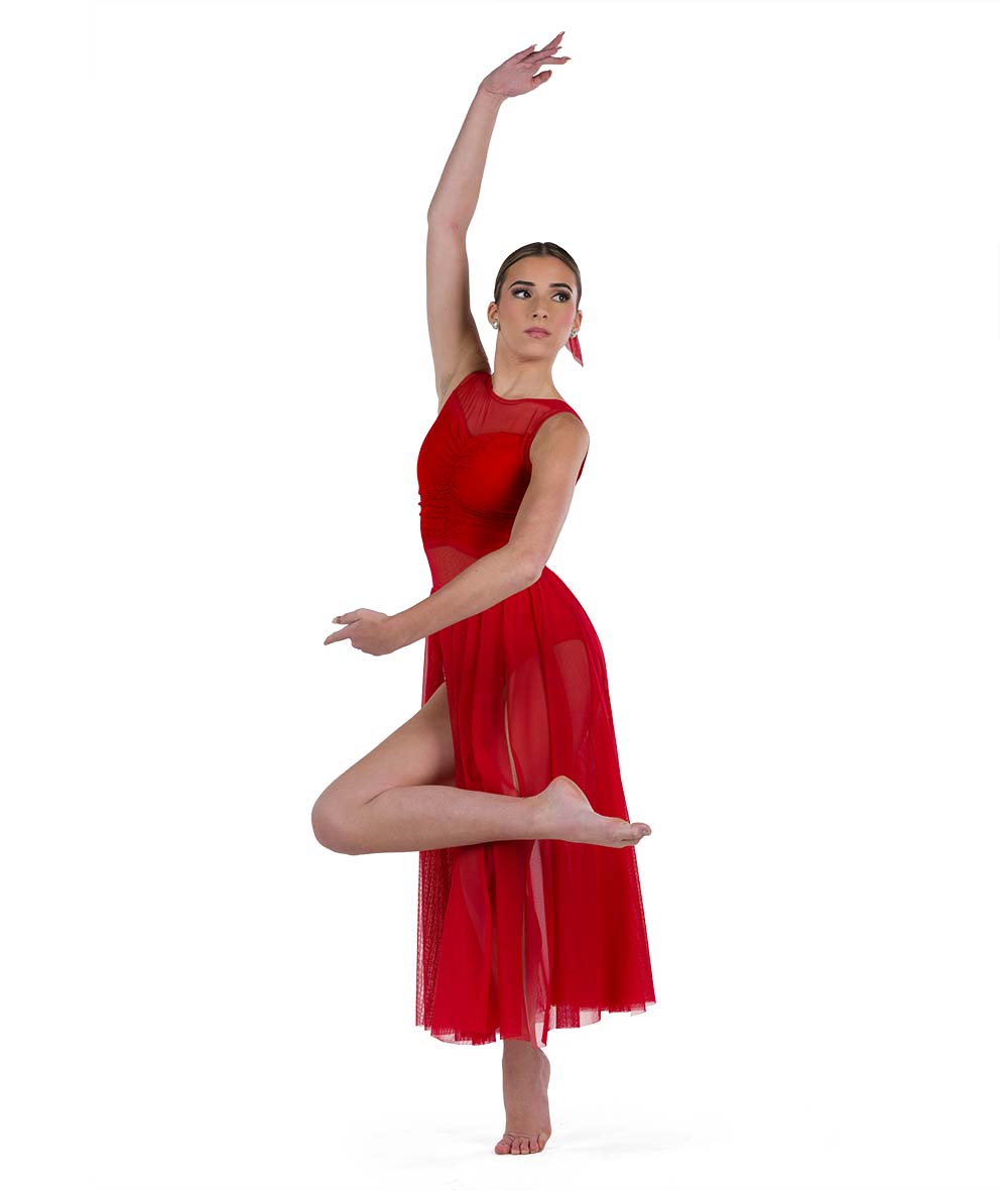 26387 When I'm With You – Flowing Lyrical Dance Dress with Mesh Skirt