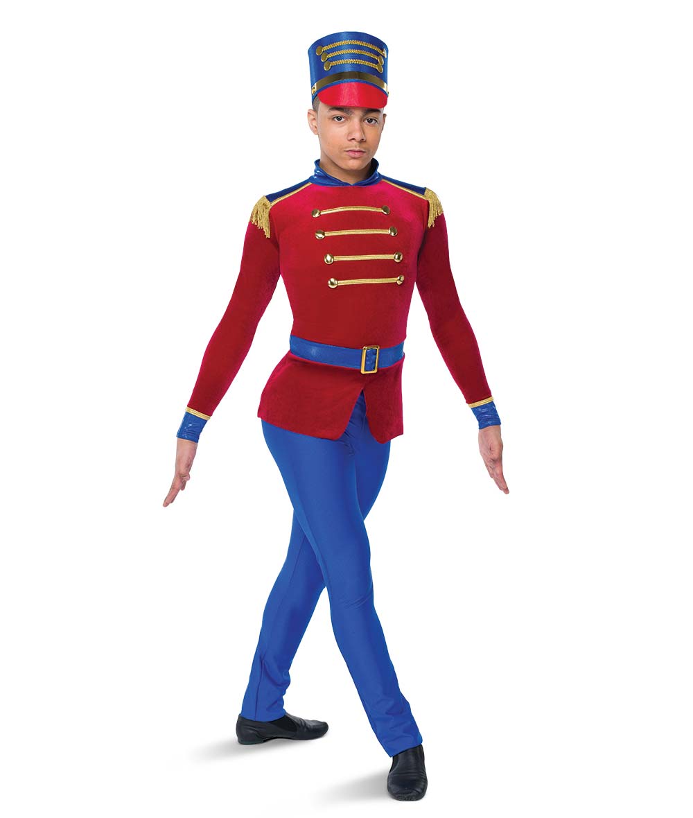 H694 Soldier Doll Guy Top – Boys' Toy Soldier Dance Costume Shirt with Epaulettes and Trim