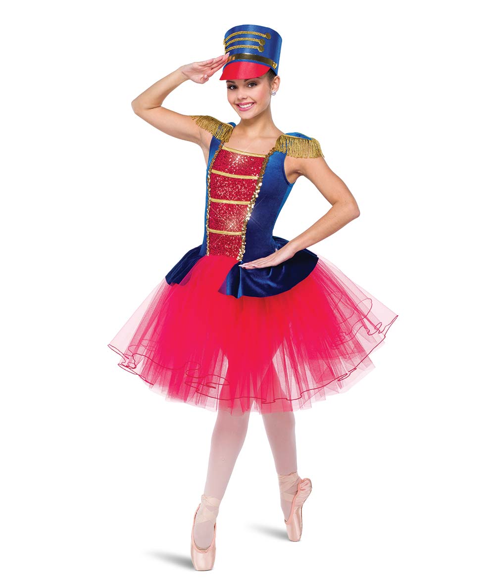 H693 Soldier Doll – Toy Soldier Ballet Costume with Tulle Tutu and Epaulettes