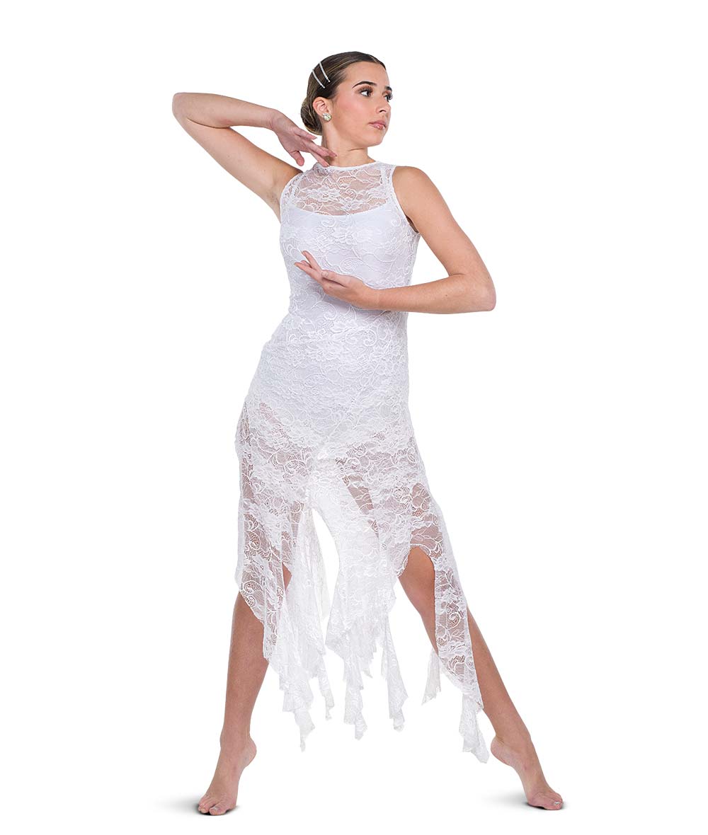 26019Y Flesh and Bone – Lace Lyrical Dance Dress with Tattered Skirt