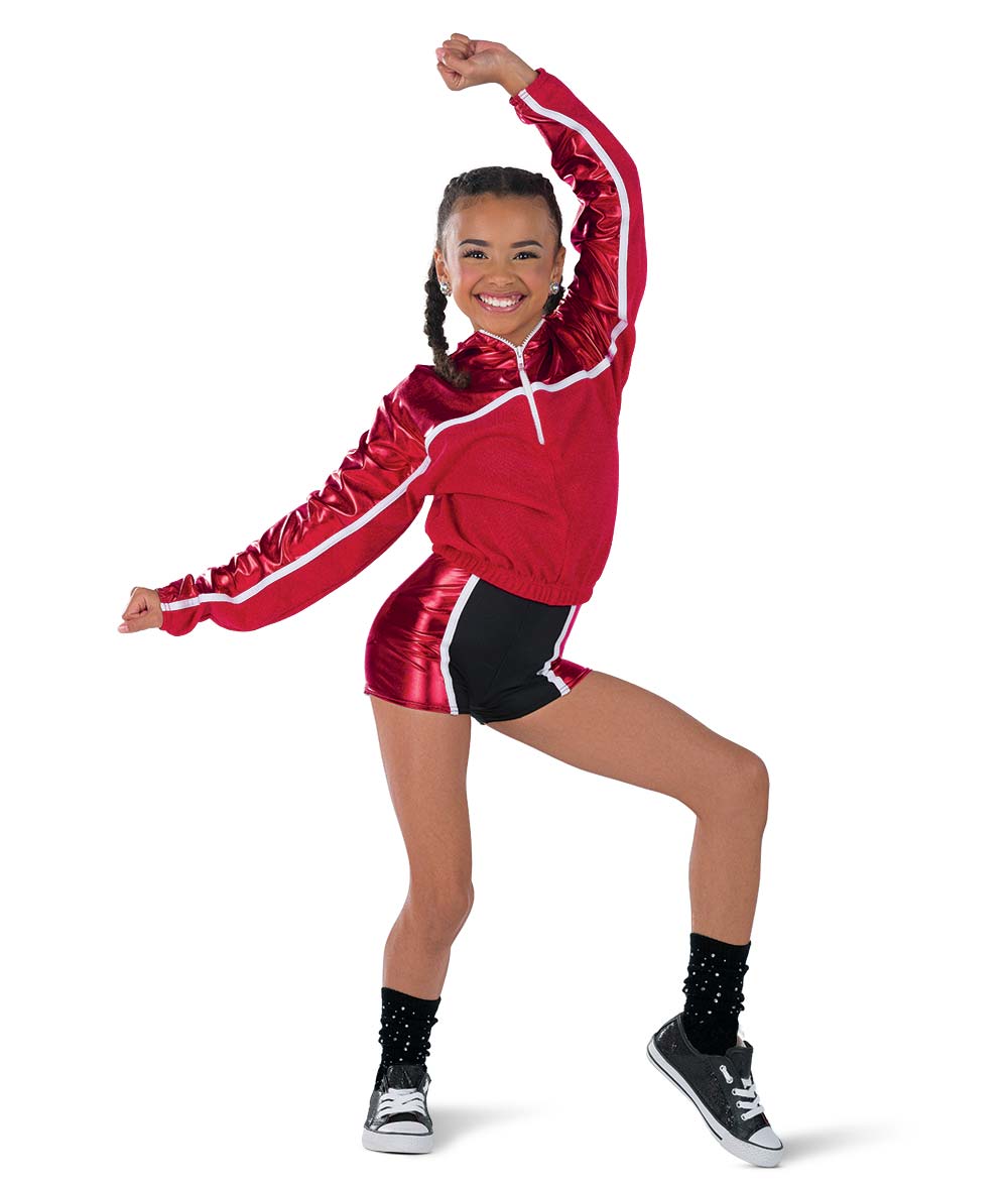 26194 Scream and Shout – Foil Hoodie & Cami Shortall Dance Set