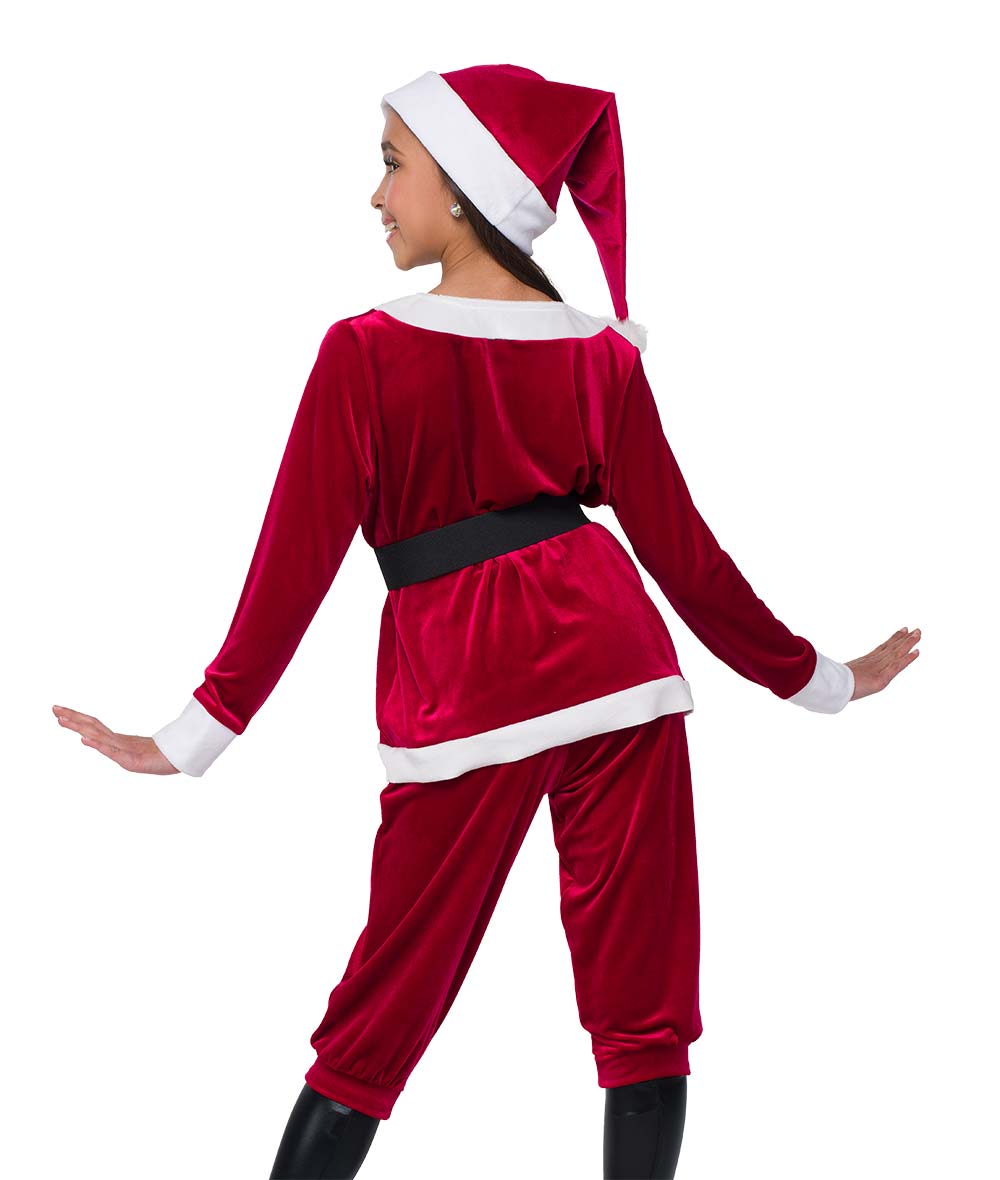H705 Santa’s Gonna Rock – Gender-Neutral Santa Claus Dance Costume with Hat and Belt