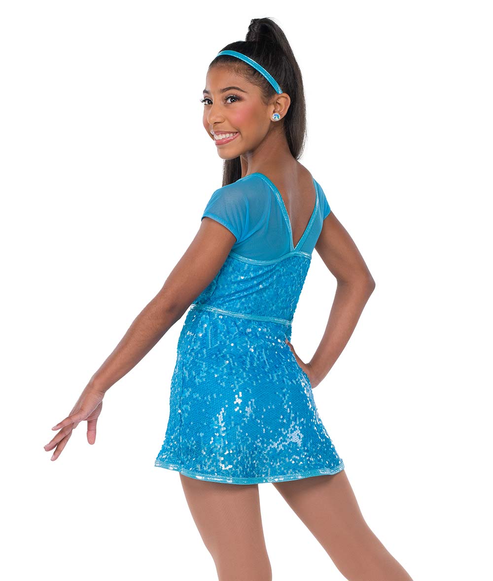 26109 Hot to Go – Sequin Mesh Dance Dress with Attached Shortall for Jazz or Group Routines