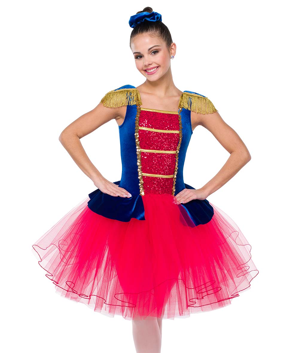 H693 Soldier Doll – Toy Soldier Ballet Costume with Tulle Tutu and Epaulettes
