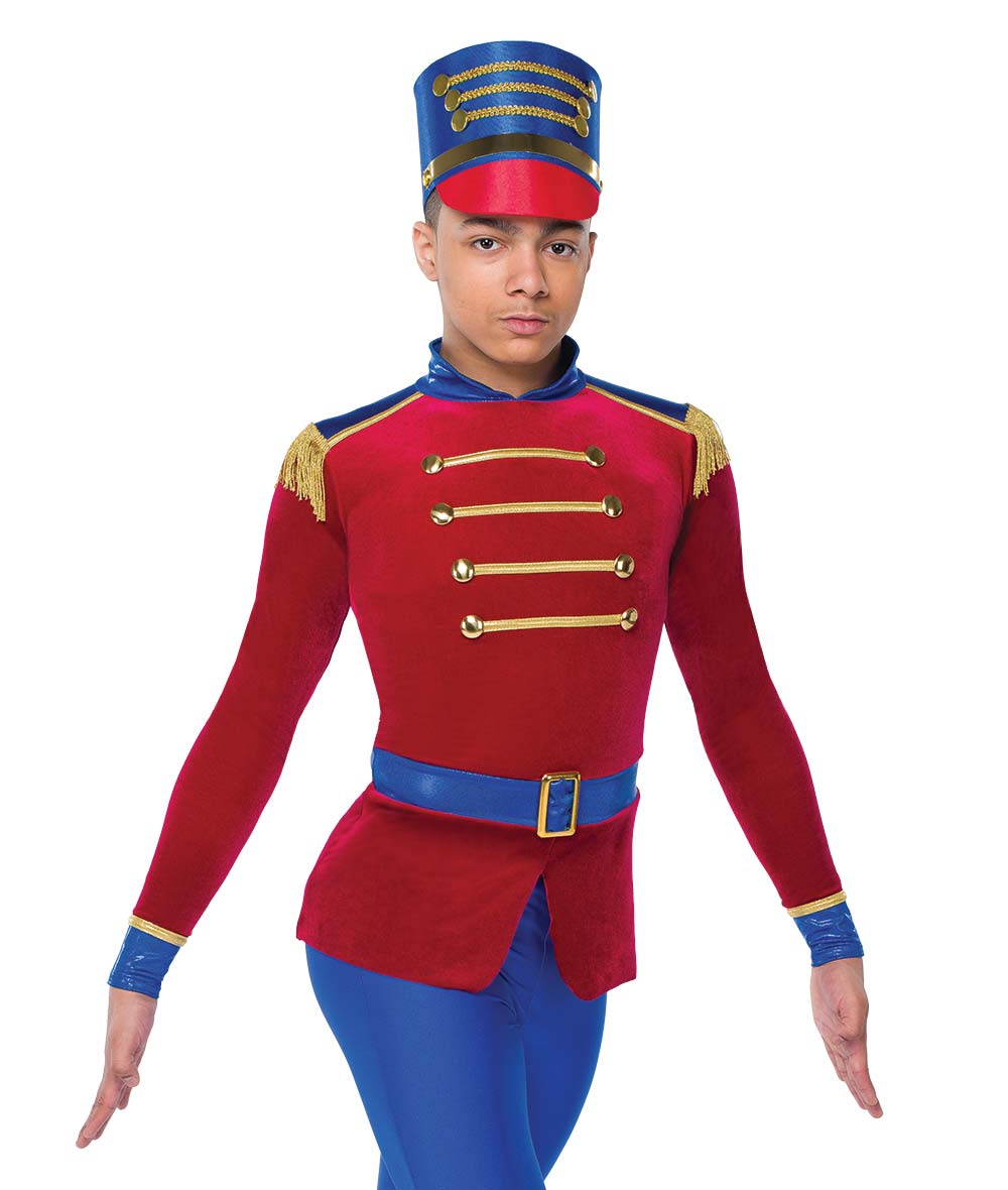 H694 Soldier Doll Guy Top – Boys' Toy Soldier Dance Costume Shirt with Epaulettes and Trim