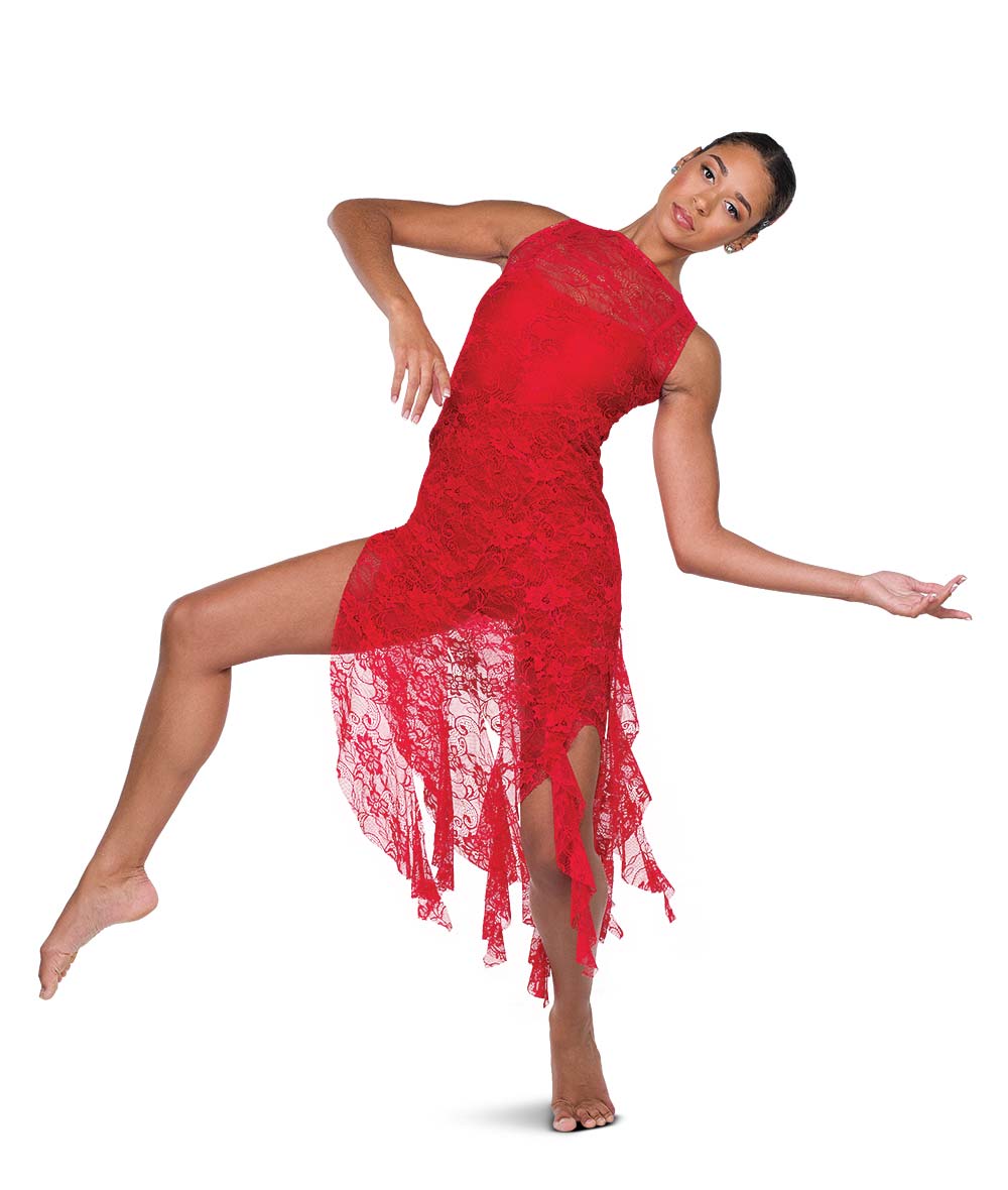 26019Y Flesh and Bone – Lace Lyrical Dance Dress with Tattered Skirt