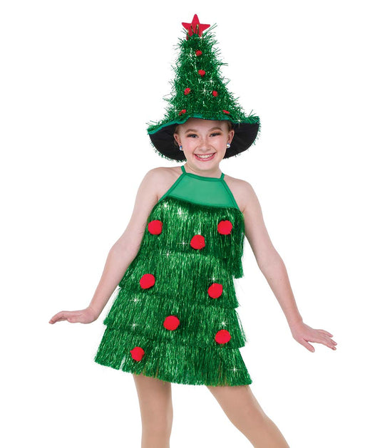 H686Y Tangled in Tinsel – Christmas Tree Tinsel Fringe Holiday Dance Costume
