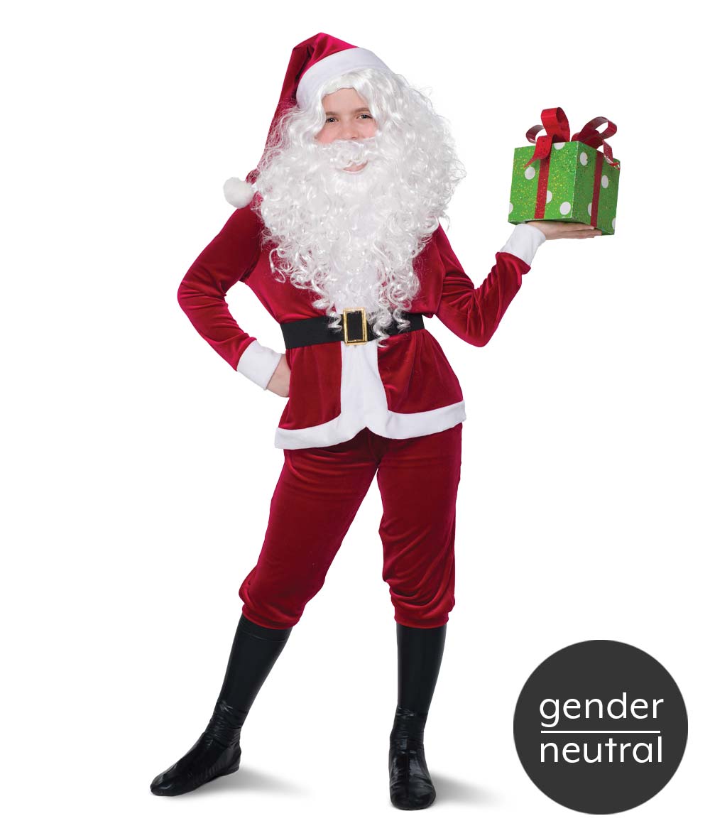 H705 Santa’s Gonna Rock – Gender-Neutral Santa Claus Dance Costume with Hat and Belt