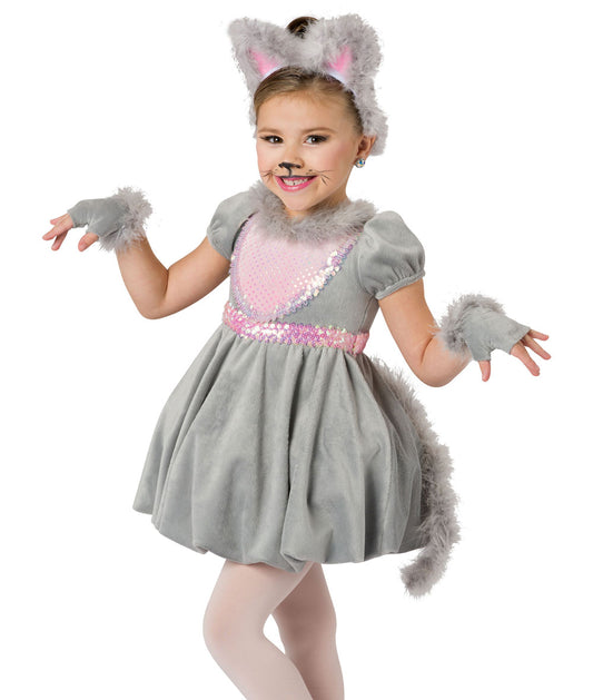 H465Z Mousing Around – Cute Mouse Costume for Girls with Ears, Tail & Velvet Tutu Dress