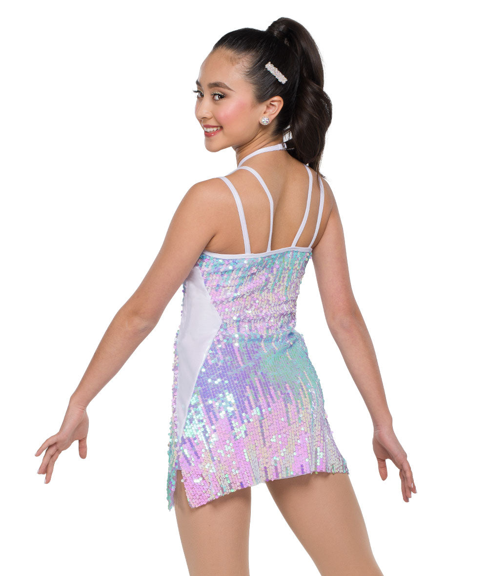 H675Y After December – Ombre Sequin Mesh Dance Dress with Shortall and Side Slits