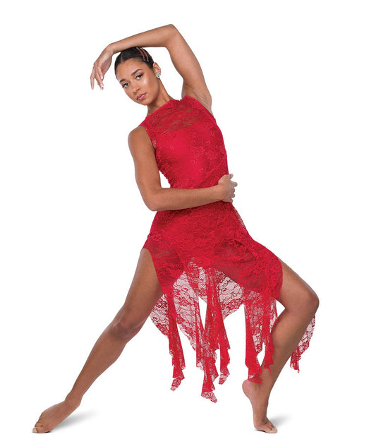 26019Y Flesh and Bone – Lace Lyrical Dance Dress with Tattered Skirt