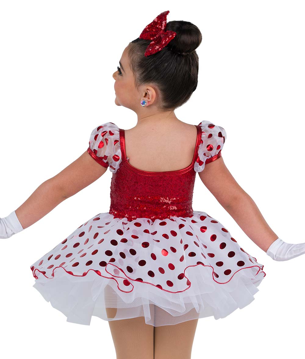 H670 Wrap Me Up – Holiday Dance Dress with Polka Dot Skirt and Sequin Bodice