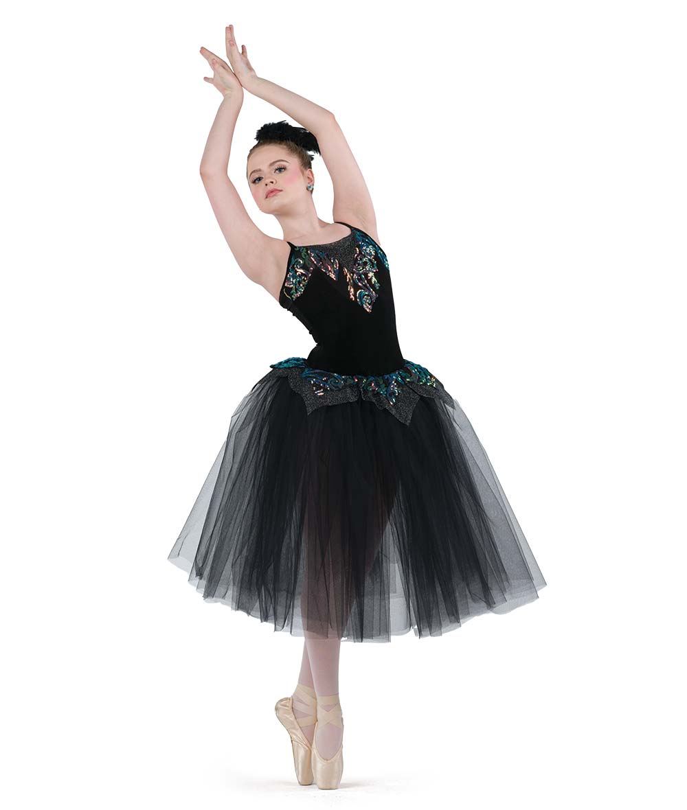 26346 Swan Song Romantic – Velvet Ballet Costume with Iridescent Sequins and Romantic Tulle Tutu