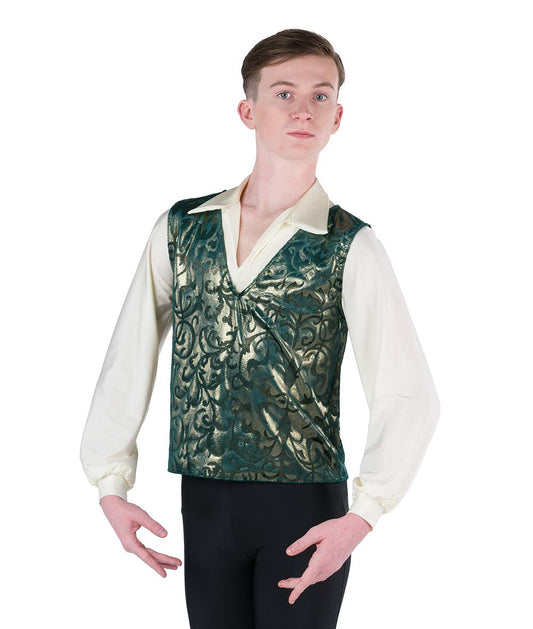 24340 Foil Scroll Velvet Vest