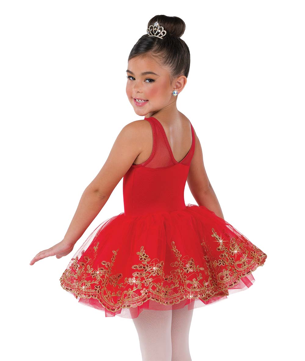 26124Y Loyal Brave True – Red Princess Ballet Tutu Dress with Gold Embroidery for Holiday Recitals