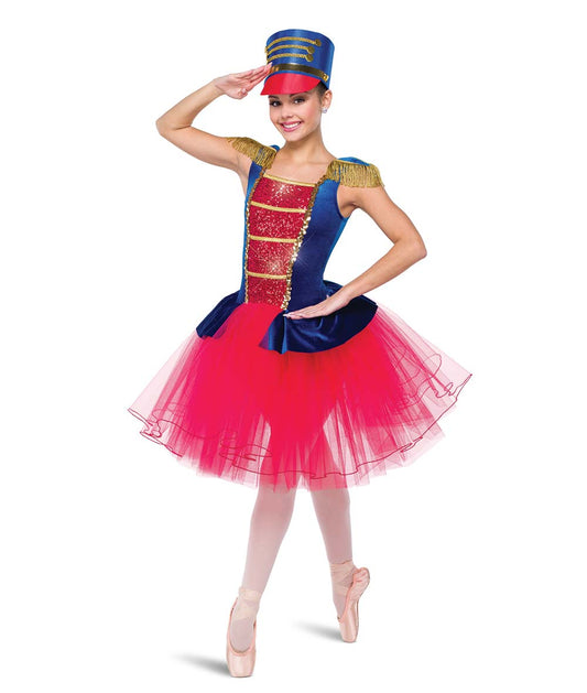 H693 Soldier Doll – Toy Soldier Ballet Costume with Tulle Tutu and Epaulettes