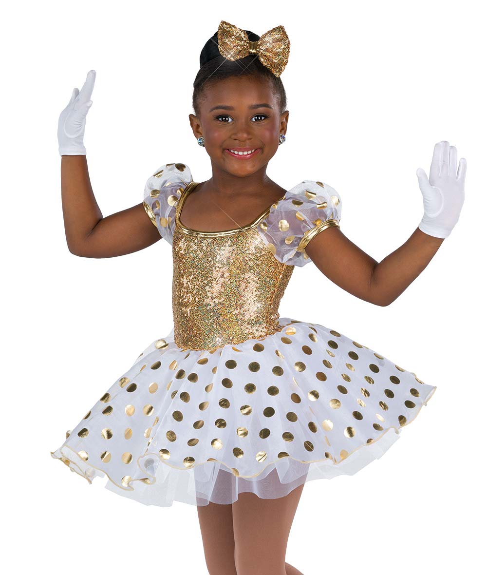 H670 Wrap Me Up – Holiday Dance Dress with Polka Dot Skirt and Sequin Bodice