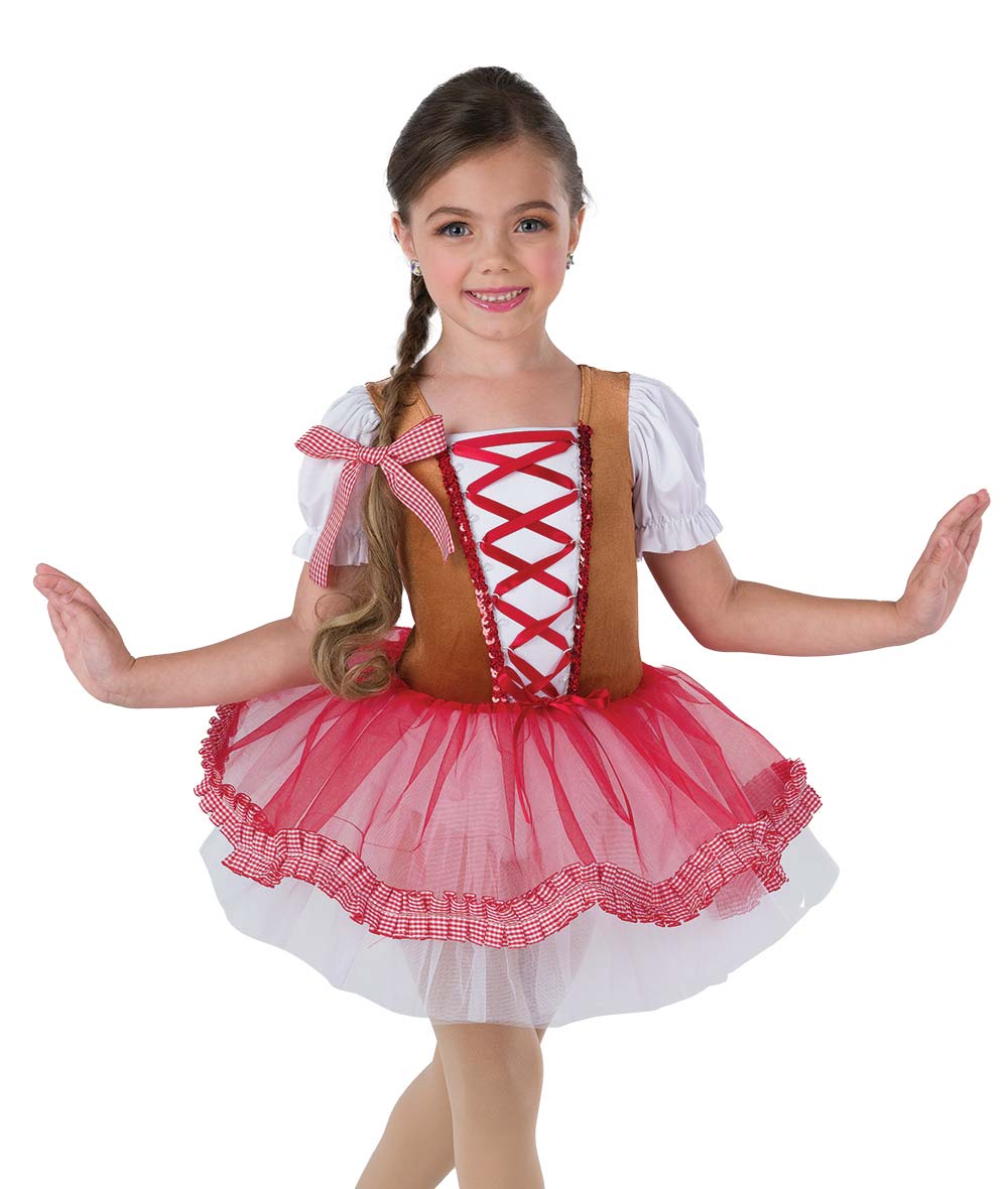 26135Y Into the Woods – Little Red Riding Hood Ballet Costume with Velvet Leotard and Tutu