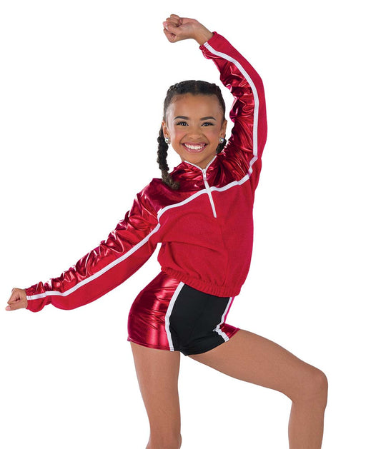 26194 Scream and Shout – Foil Hoodie & Cami Shortall Dance Set