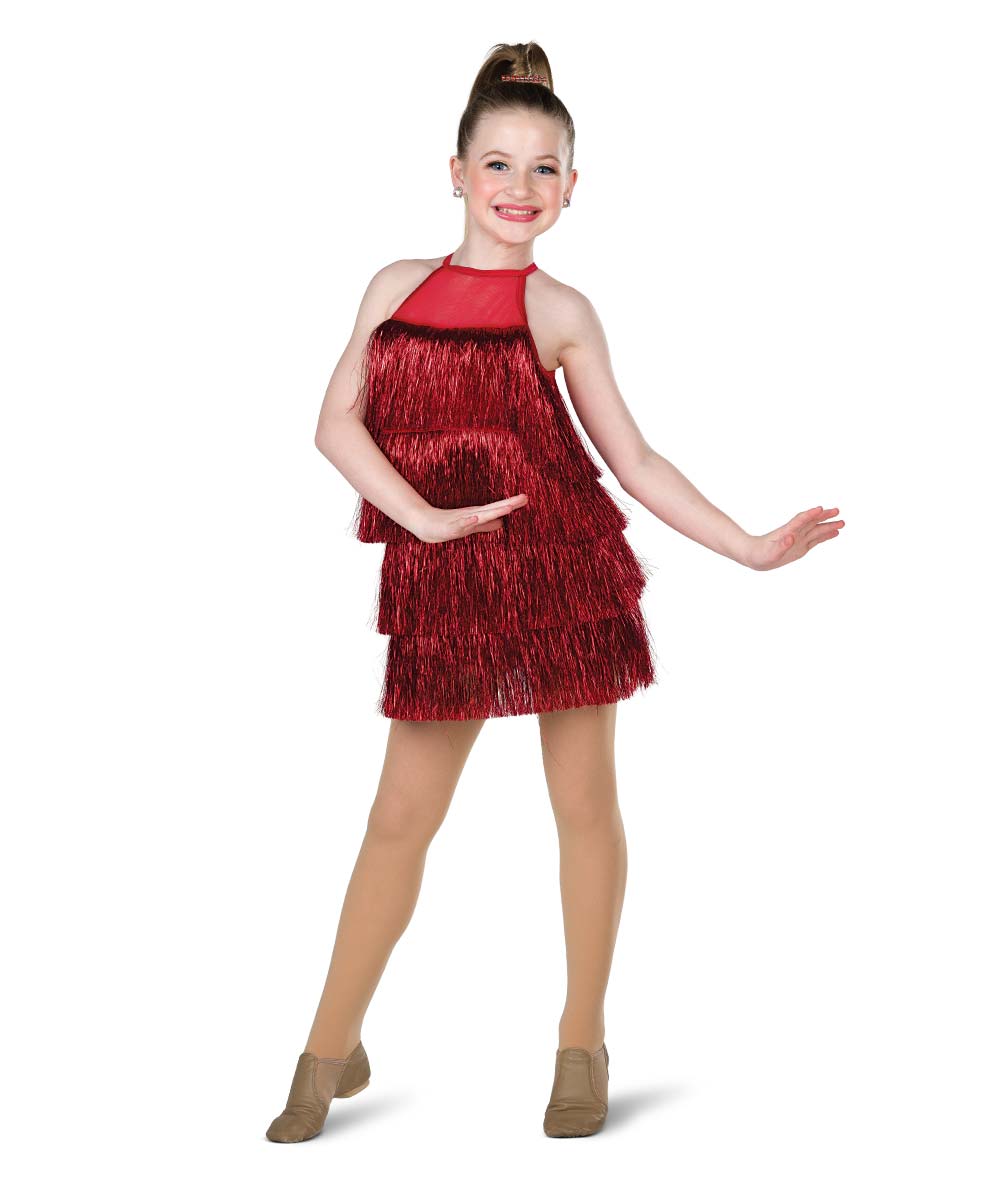 white christmas dresses H686Y Tangled in Tinsel – Christmas Tree Tinsel Fringe Holiday Dance Costume XLC / 52 Red
