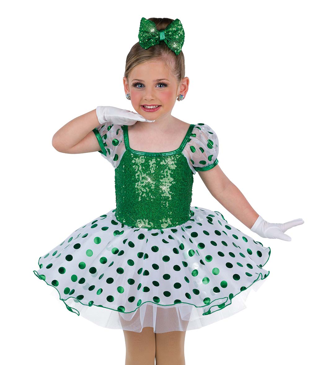 H670 Wrap Me Up – Holiday Dance Dress with Polka Dot Skirt and Sequin Bodice