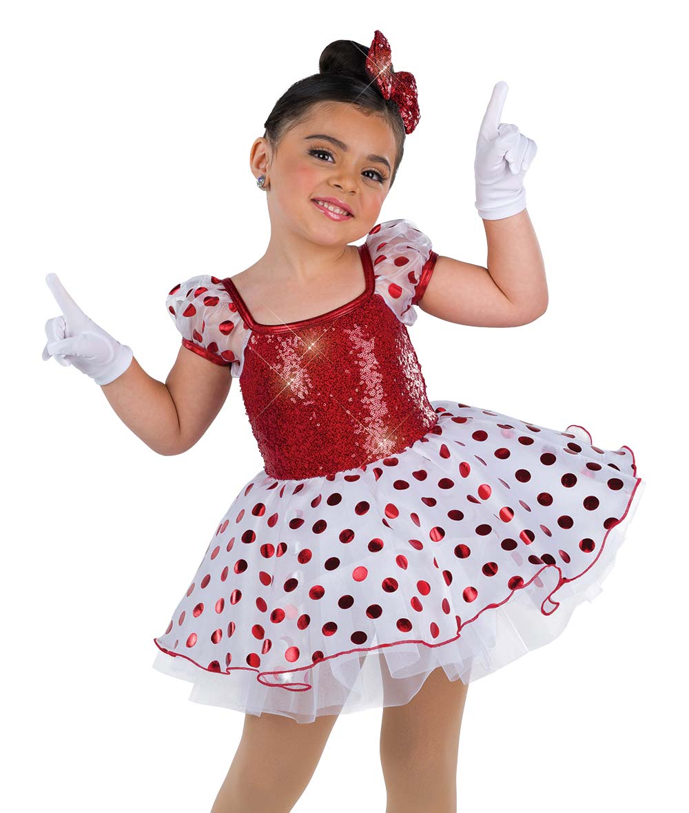 H670 Wrap Me Up – Holiday Dance Dress with Polka Dot Skirt and Sequin Bodice