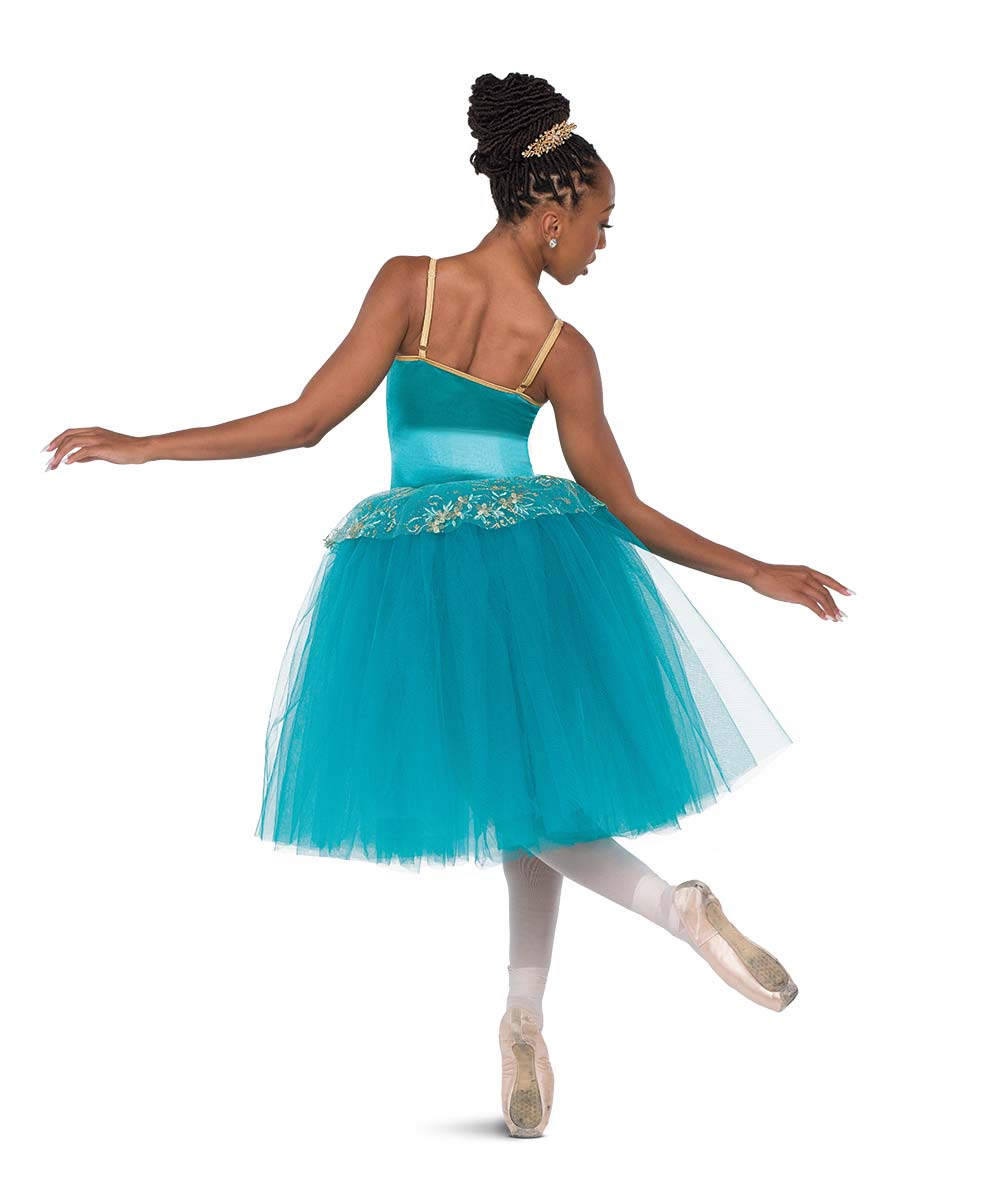 26056Y La Esmeralda – Jade Ballet Costume with Stretch Satin Bodice and Tulle Tutu