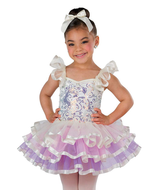 26103 Angel Baby – Ivory Sequin Velvet Tutu Leotard for Baby Ballet & Holiday Recitals