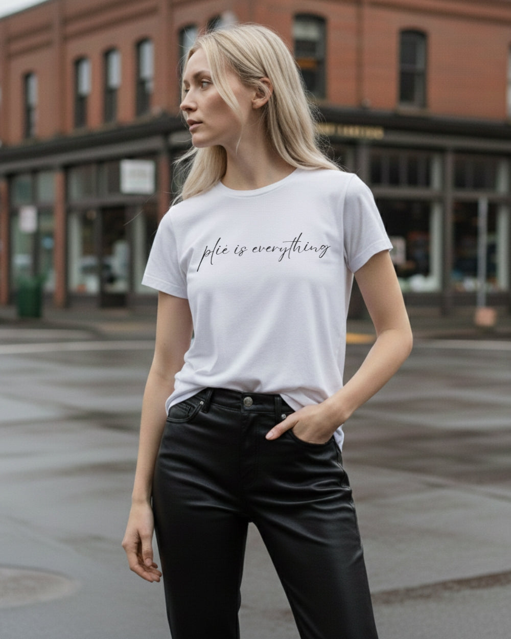 aurent. Unisex Ballet T-Shirts｜plié is everything（White）