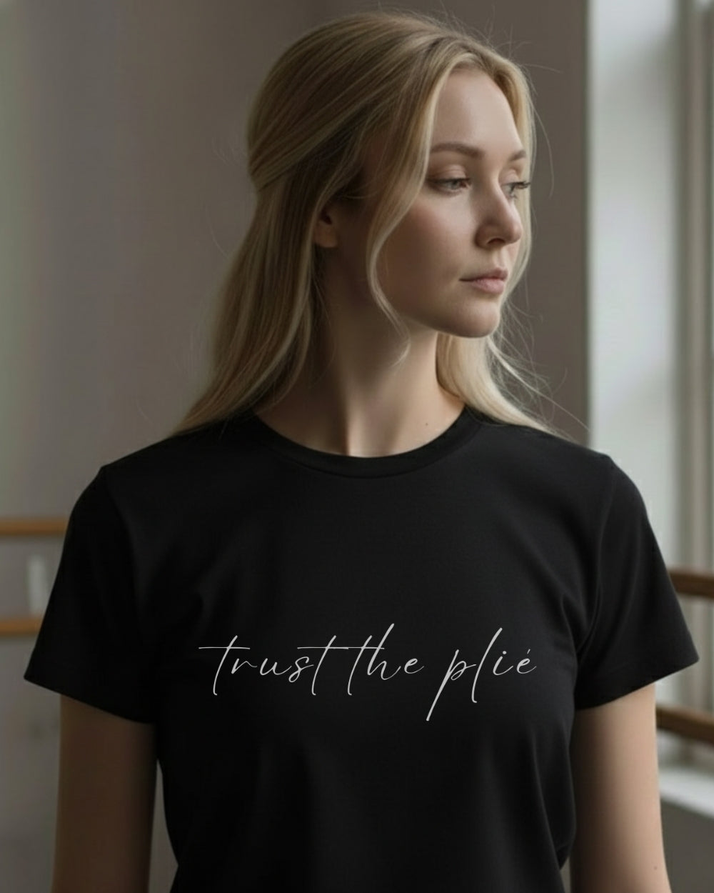 aurent. Unisex Ballet T-Shirts｜trust the plié（Black）