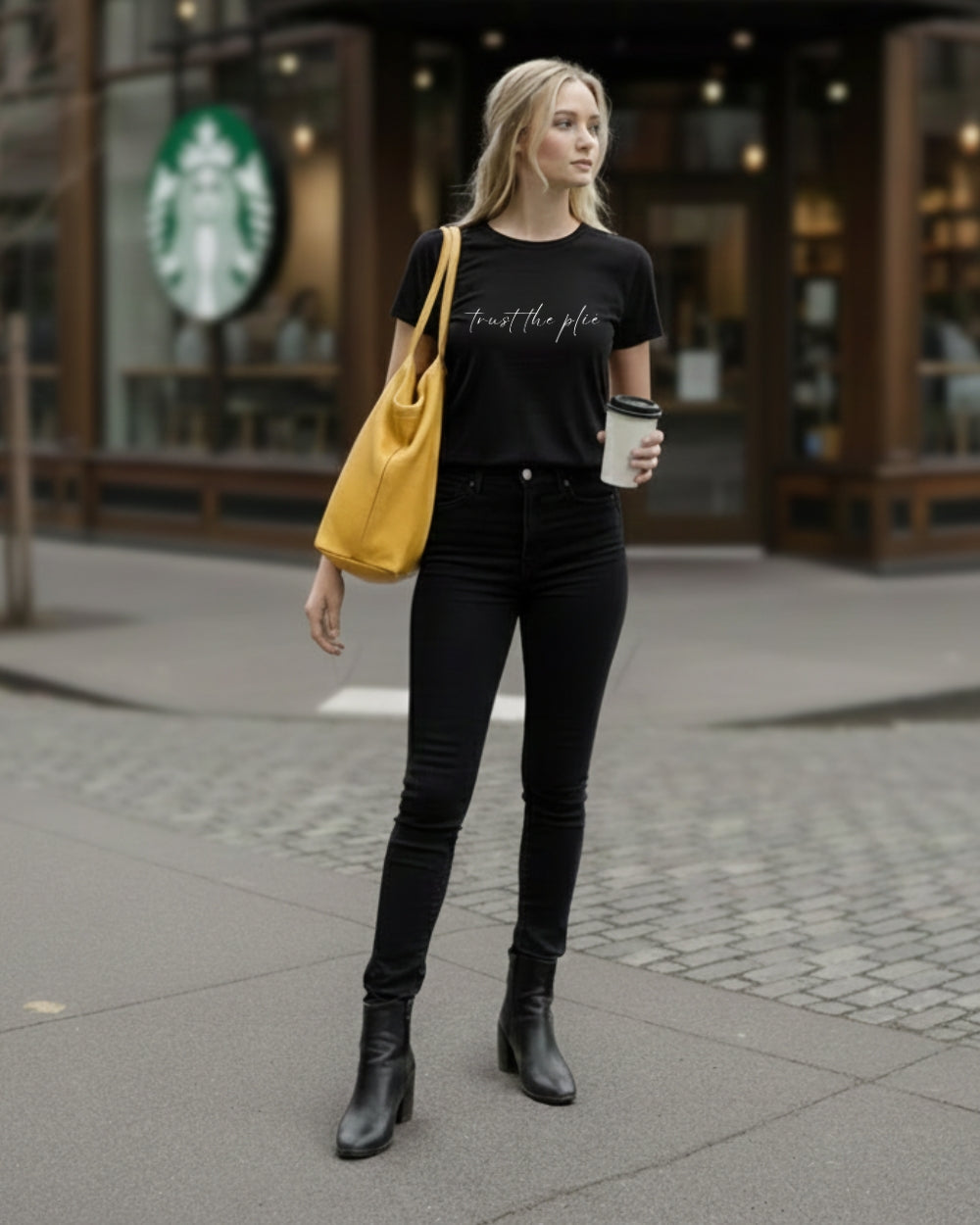 aurent. Unisex Ballet T-Shirts｜trust the plié（Black）