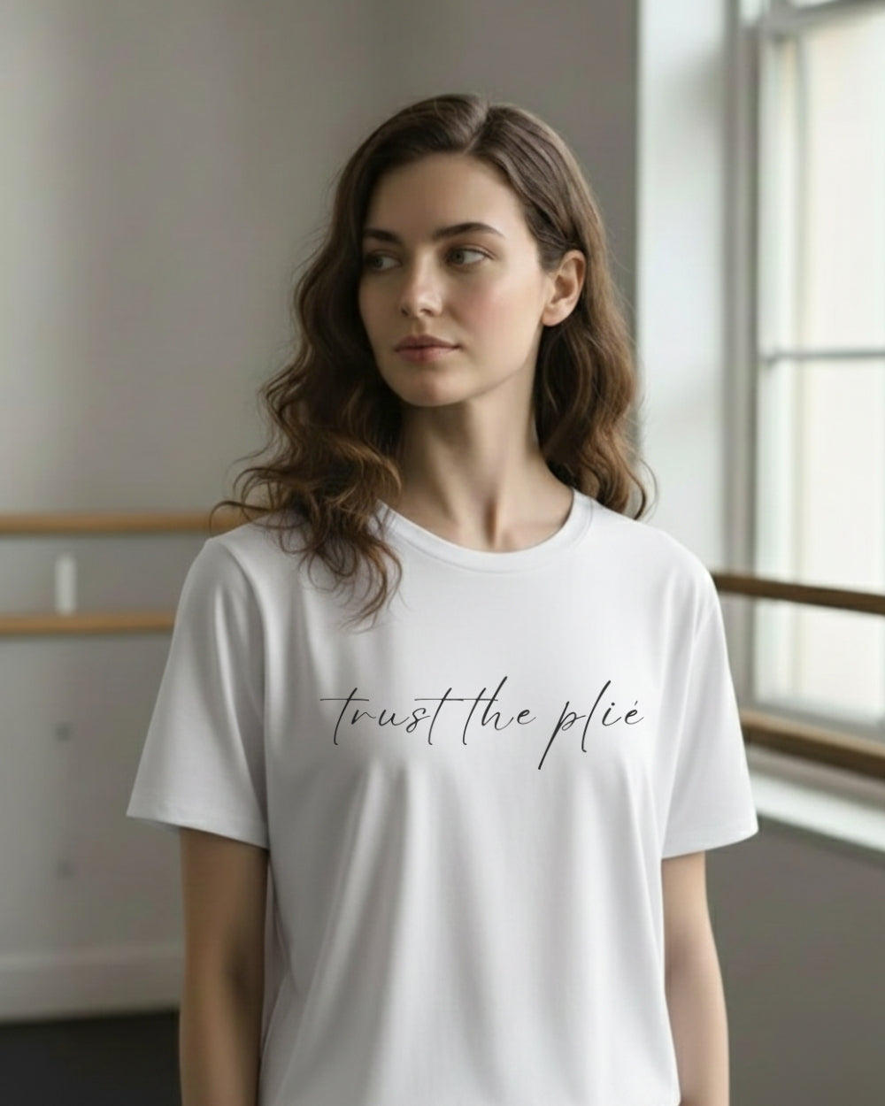 aurent. Unisex Ballet T-Shirts｜trust the plié（White）