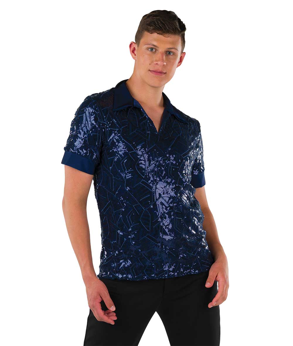 22072 Geometric Sequin Guy Top