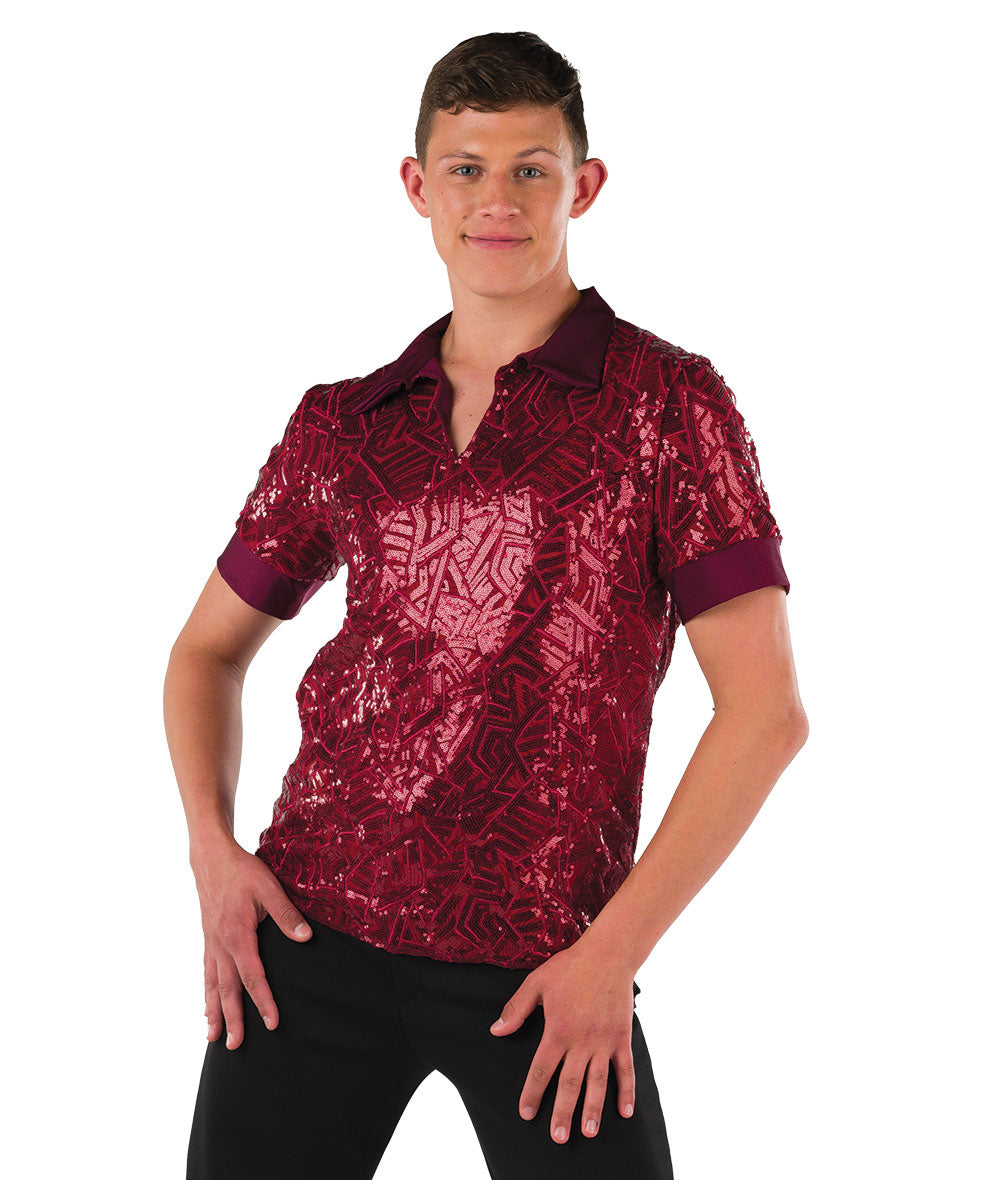 22072 Geometric Sequin Guy Top